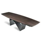 Mesa Extensível 200/300x100 em Chapa de Carvalho e Metal - Cruz Viadurini