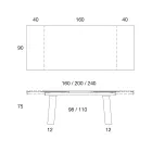 Mesa extensível 3 m Pernas de metal de cerâmica brilhante - Papusca Viadurini