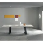 Mesa extensível 3 m Pernas de metal de cerâmica brilhante - Papusca Viadurini