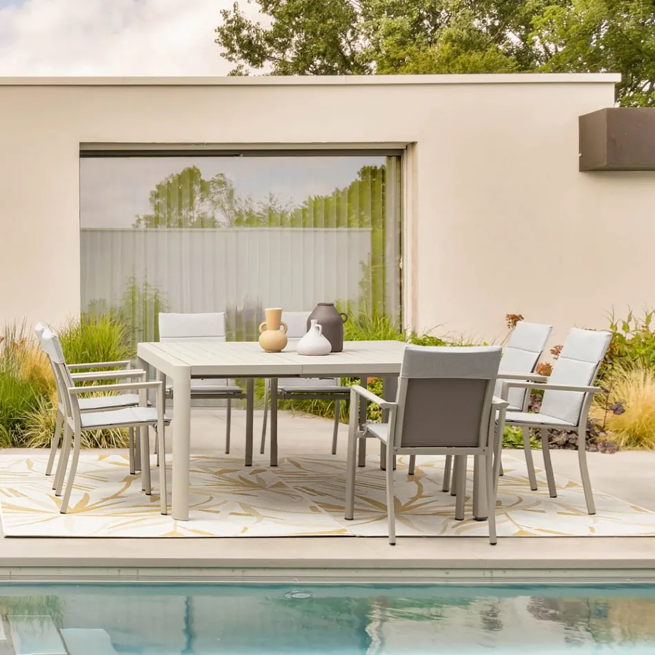 Mesa extensível até 149 cm em alumínio com pintura eletrostática a pó - Necessário Viadurini