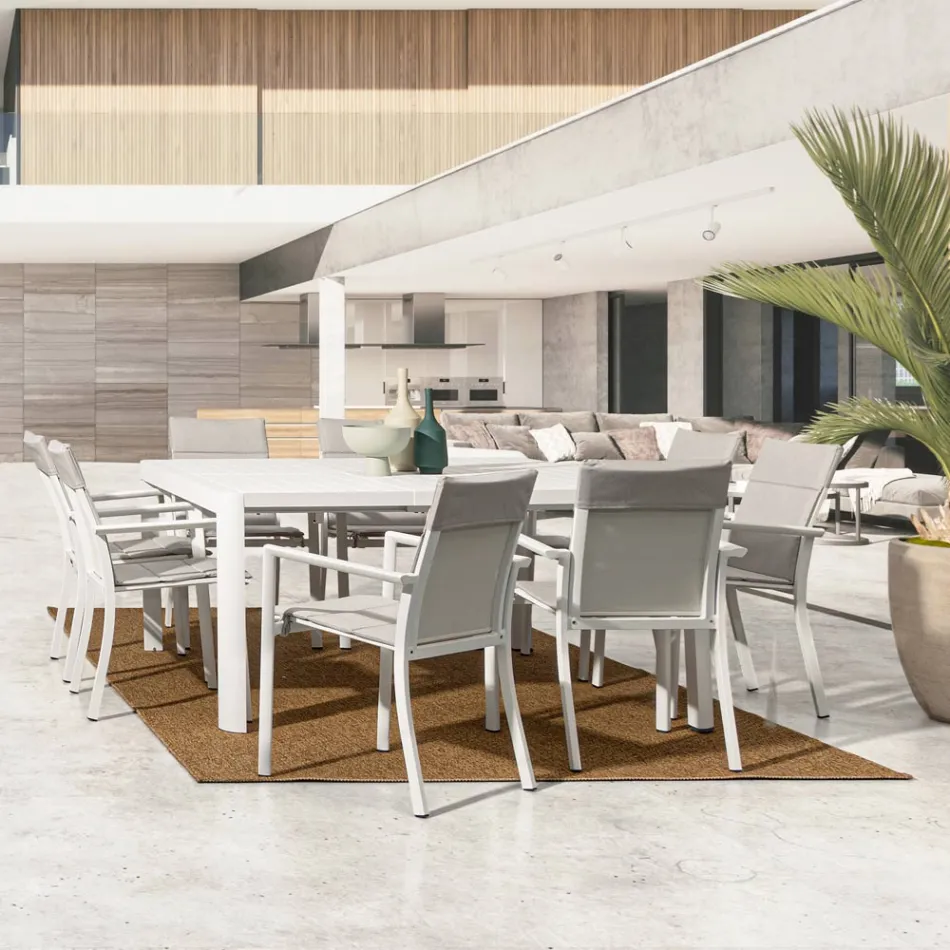 Mesa extensível até 149 cm em alumínio com pintura eletrostática a pó - Necessário Viadurini