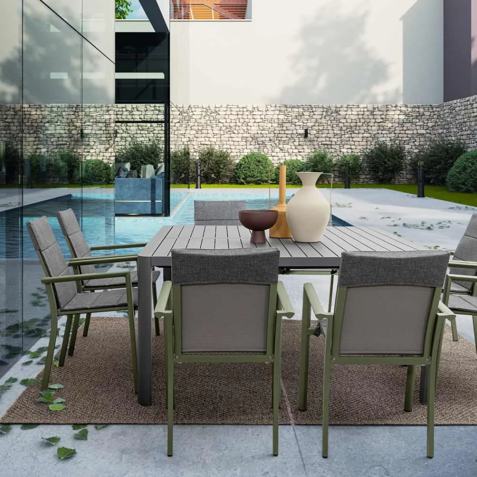 Mesa extensível até 149 cm em alumínio com pintura eletrostática a pó - Necessário Viadurini