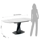 Mesa Extensível até 165 cm em Metal e Cerâmica - Boccanera Viadurini