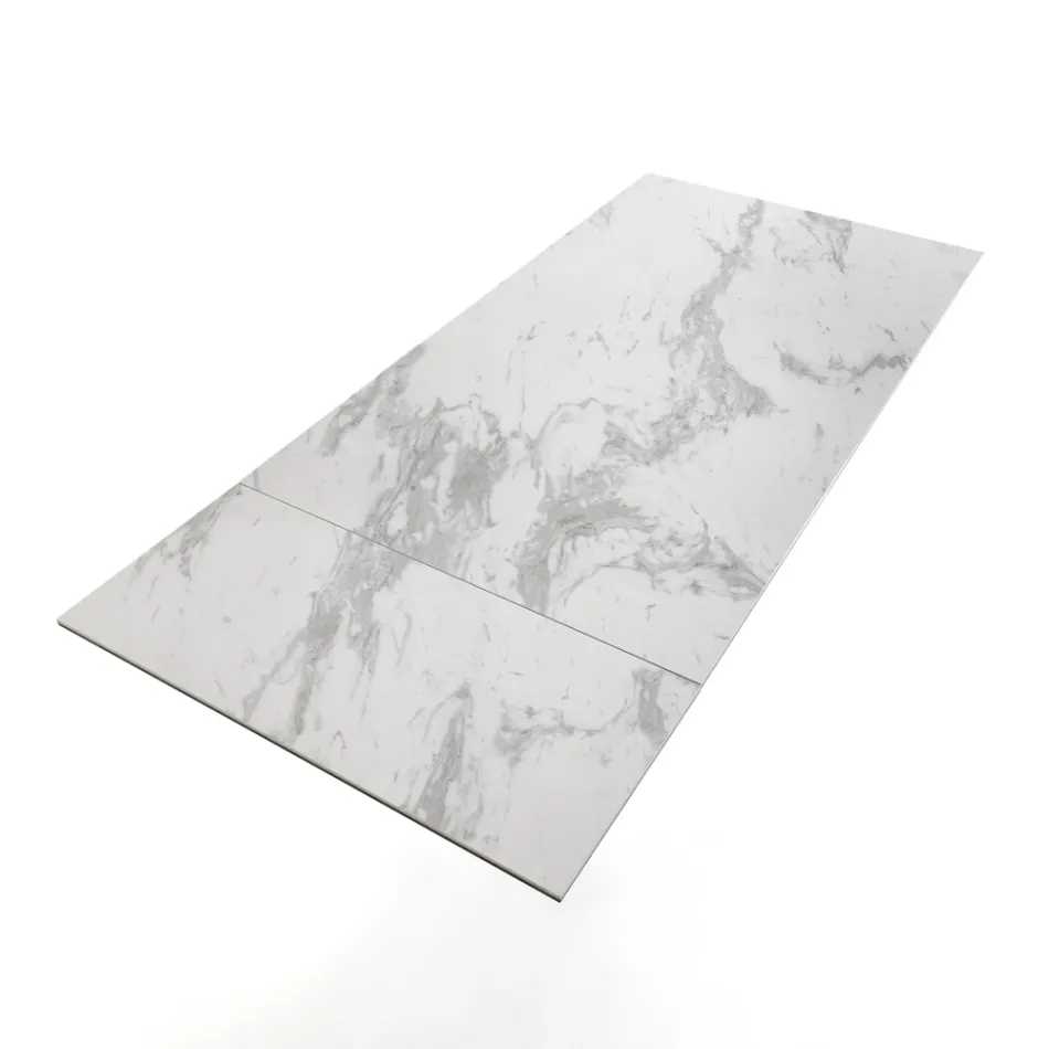 Mesa extensível até 170 cm em aço e cerâmica - Esfinge Viadurini