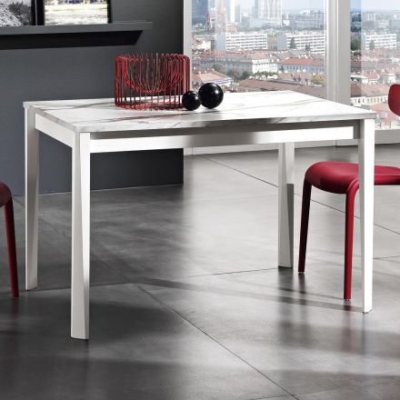 Mesa extensível até 180 cm em Faia e Melamina Made in Italy - Otiello Viadurini