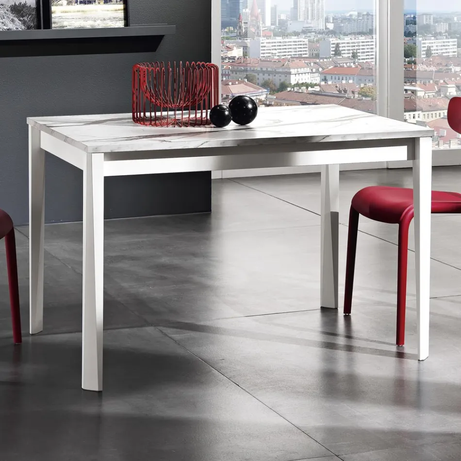 Mesa extensível até 180 cm em Faia e Melamina Made in Italy - Otiello Viadurini