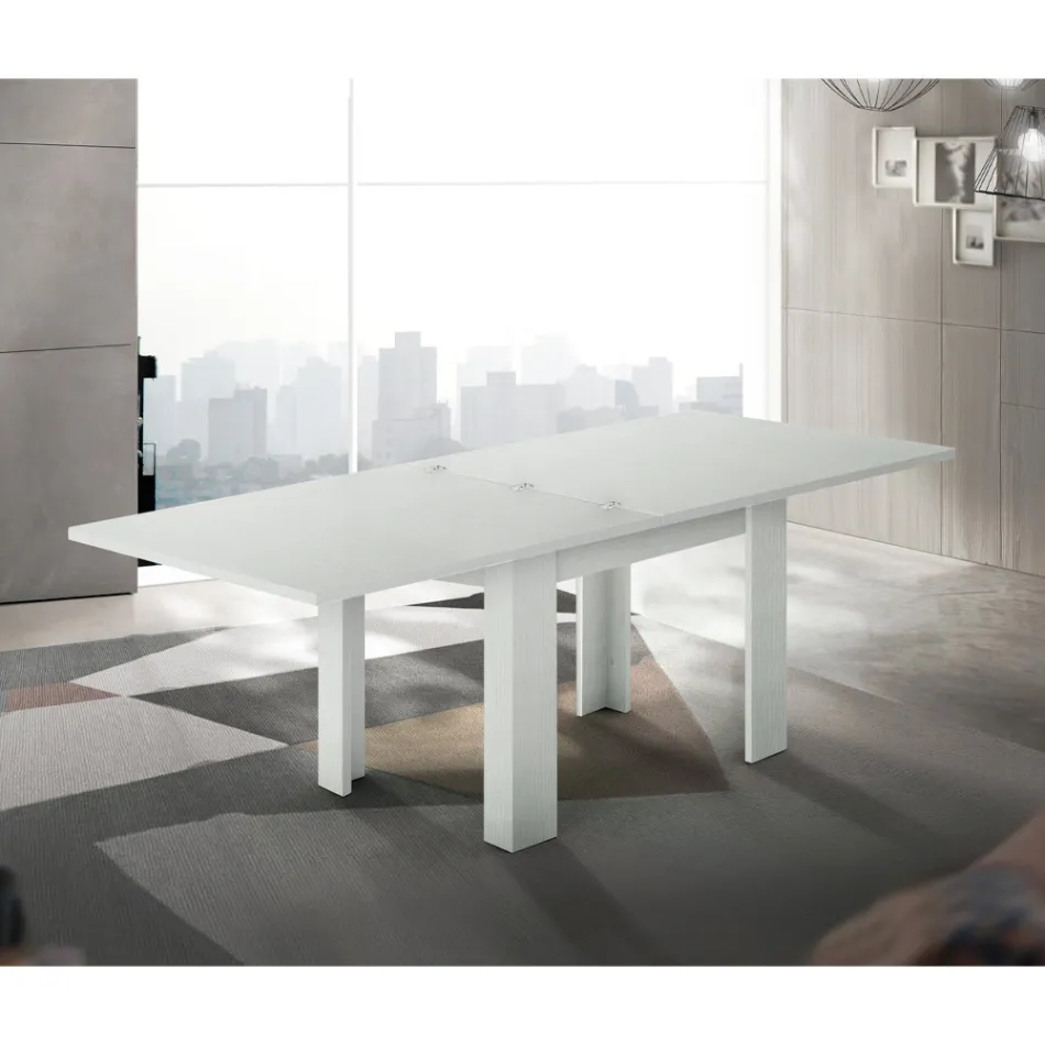 Mesa extensível de madeira sustentável até 180 cm - Perro Viadurini