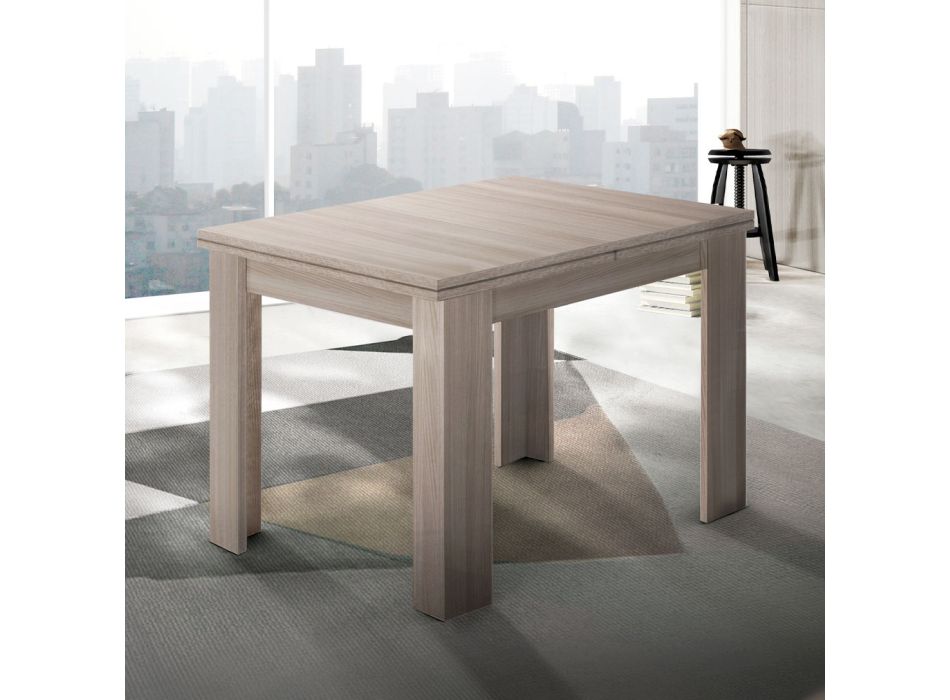 Mesa extensível de madeira sustentável até 180 cm - Perro Viadurini
