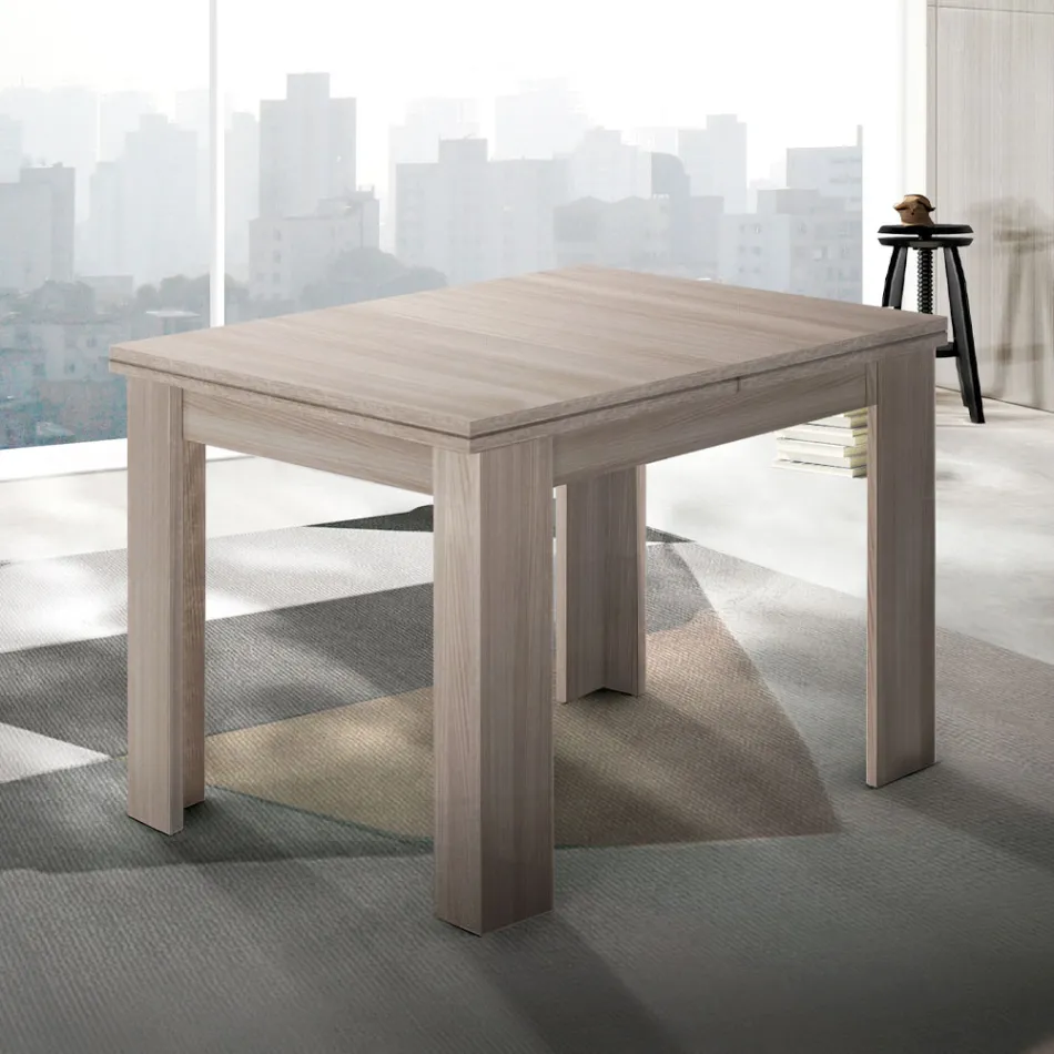 Mesa extensível de madeira sustentável até 180 cm - Perro Viadurini