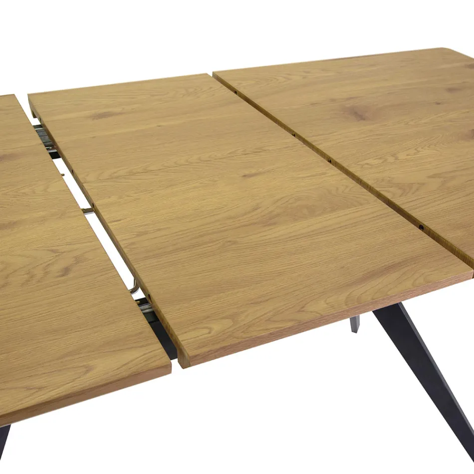 Mesa extensível 180 cm em MDF efeito madeira com grão em relevo - Espuma Viadurini