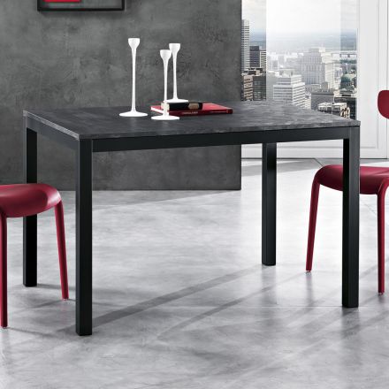 Mesa extensível até 180 cm em Metal Antracite Made in Italy - Beatrise Viadurini