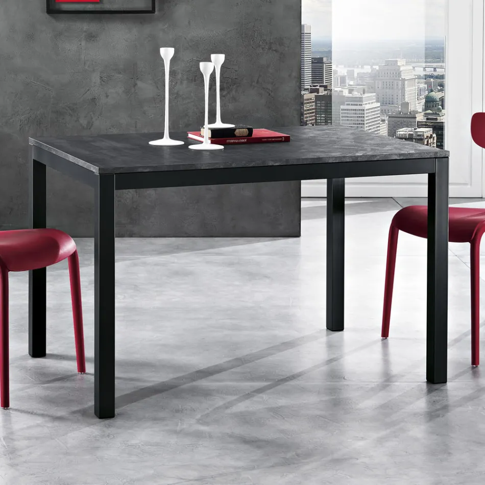 Mesa extensível até 180 cm em Metal Antracite Made in Italy - Beatrise Viadurini