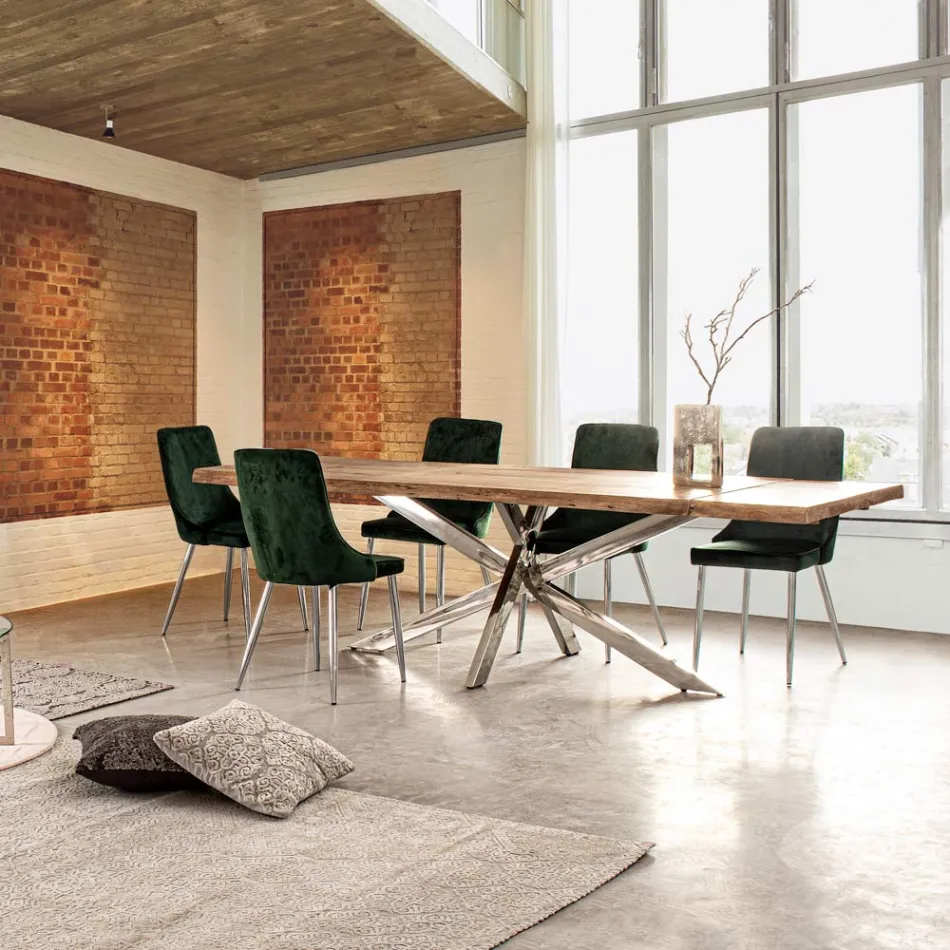 Mesa Extensível até 2,6m em Madeira Feito à Mão Homemotion - Plutarco Viadurini