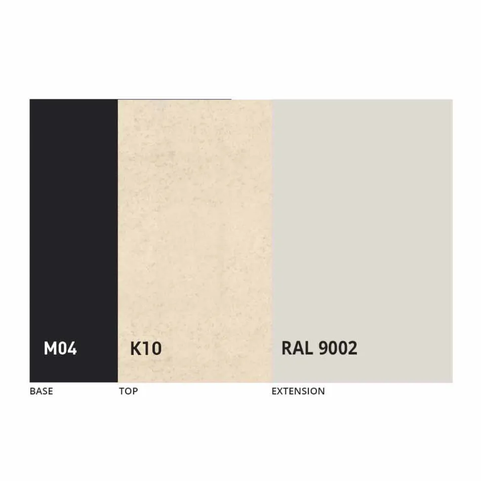 Mesa de Jantar Extensível a 2,8 m em Pernas de Cerâmica e Metal - Paoluccio Viadurini