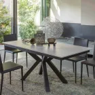 Mesa de Jantar Extensível a 2,8 m em Pernas de Cerâmica e Metal - Paoluccio Viadurini