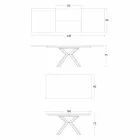 Mesa de Jantar Extensível a 2,8 m em Pernas de Cerâmica e Metal - Paoluccio Viadurini