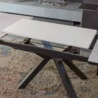 Mesa de Jantar Extensível a 2,8 m em Pernas de Cerâmica e Metal - Paoluccio Viadurini