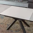 Mesa de Jantar Extensível a 2,8 m em Pernas de Cerâmica e Metal - Paoluccio Viadurini