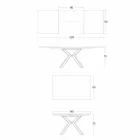 Mesa de Jantar Extensível a 2,8 m em Pernas de Cerâmica e Metal - Paoluccio Viadurini