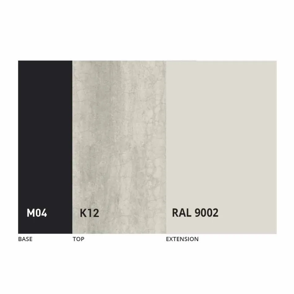 Mesa de Jantar Extensível a 2,8 m em Pernas de Cerâmica e Metal - Paoluccio Viadurini