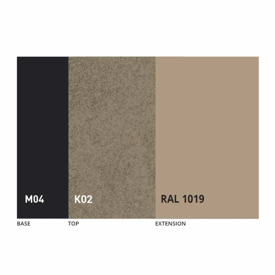 Mesa de Jantar Extensível a 2,8 m em Pernas de Cerâmica e Metal - Paoluccio Viadurini