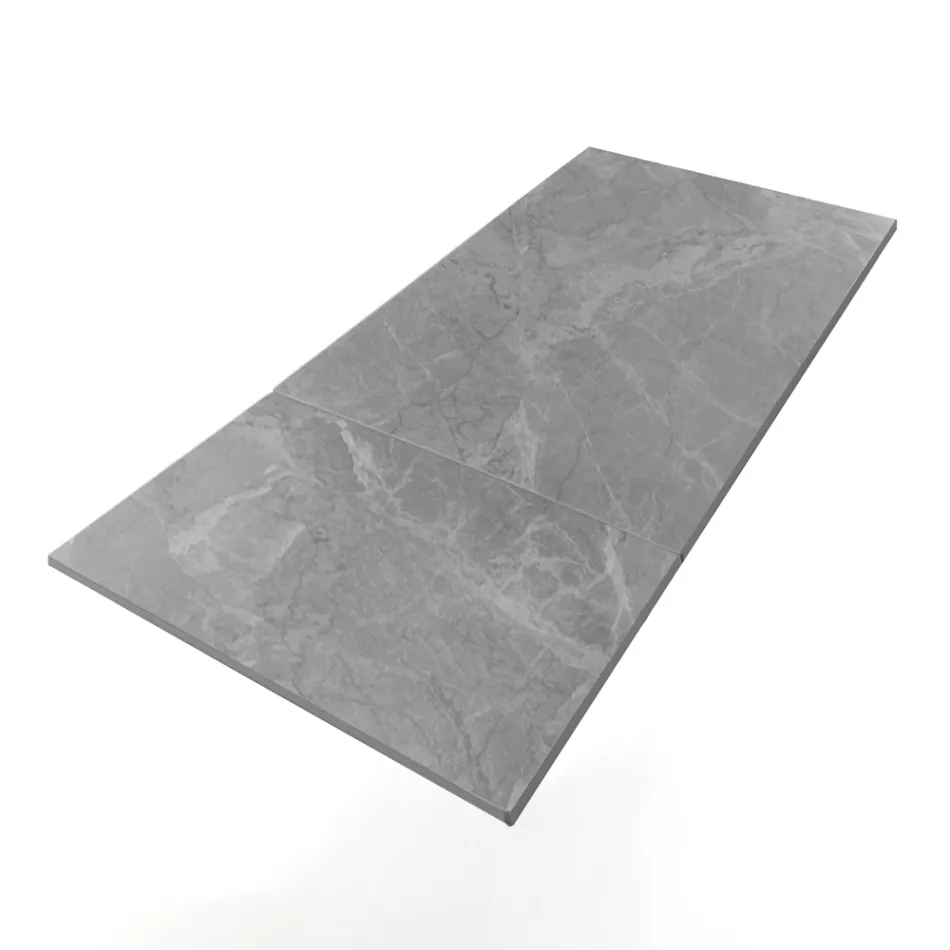 Mesa extensível até 200 cm em cerâmica e aço - Belone Viadurini