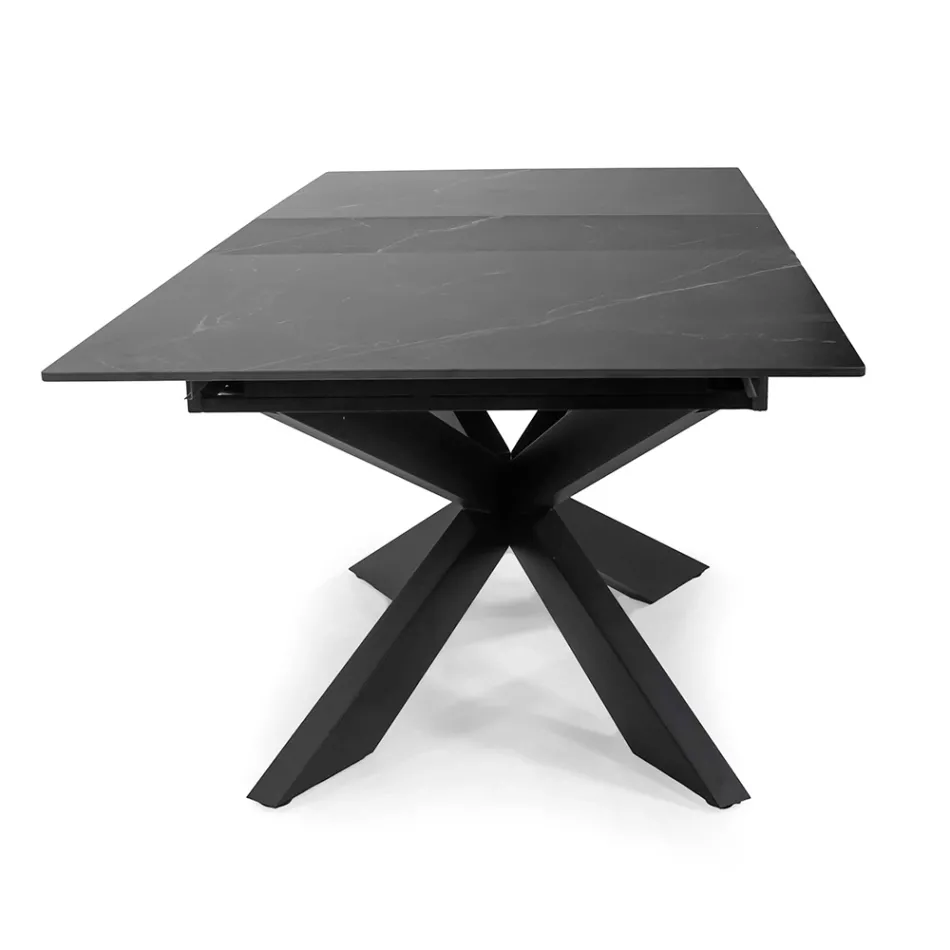 Mesa extensível 200 cm em metal e pedra sintética - Underwater Viadurini