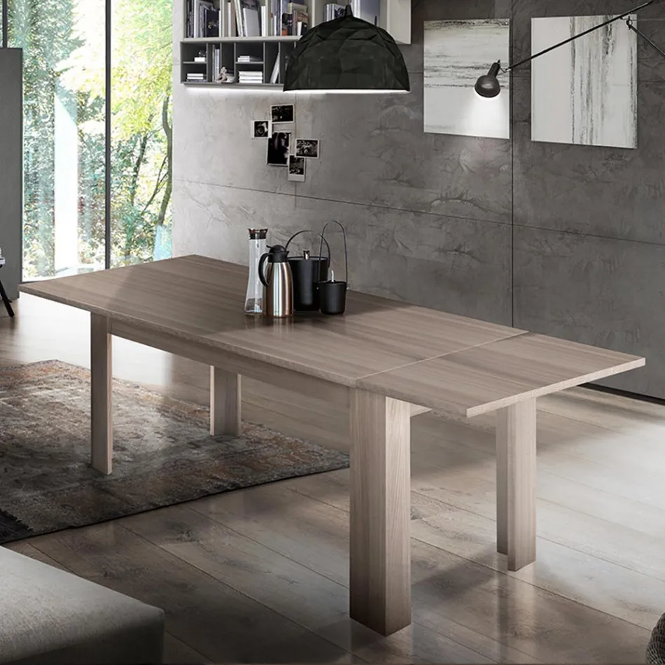 Mesa de Jantar Design Extensível até 210 cm em Madeira Sustentável - Perro Viadurini