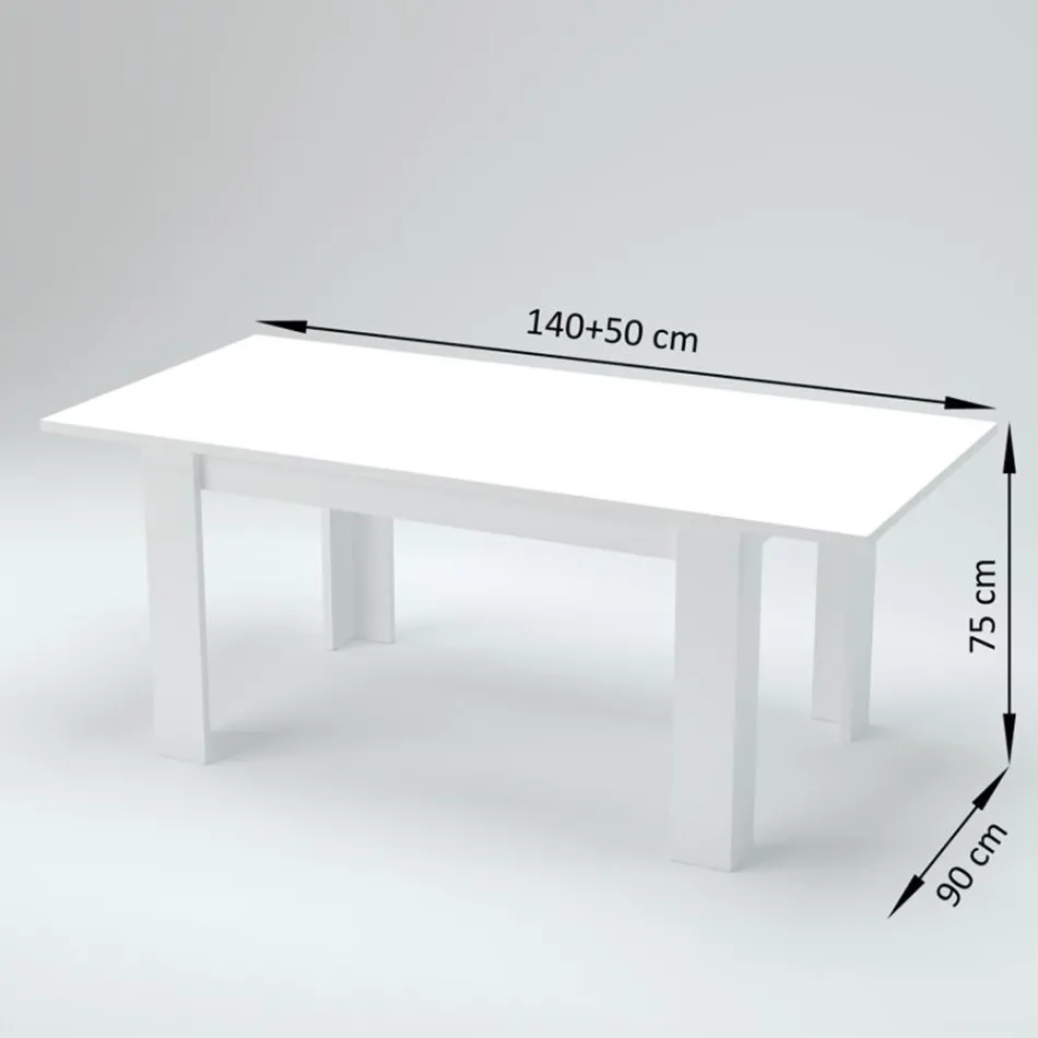 Mesa de Jantar Design Extensível até 210 cm em Madeira Sustentável - Perro Viadurini
