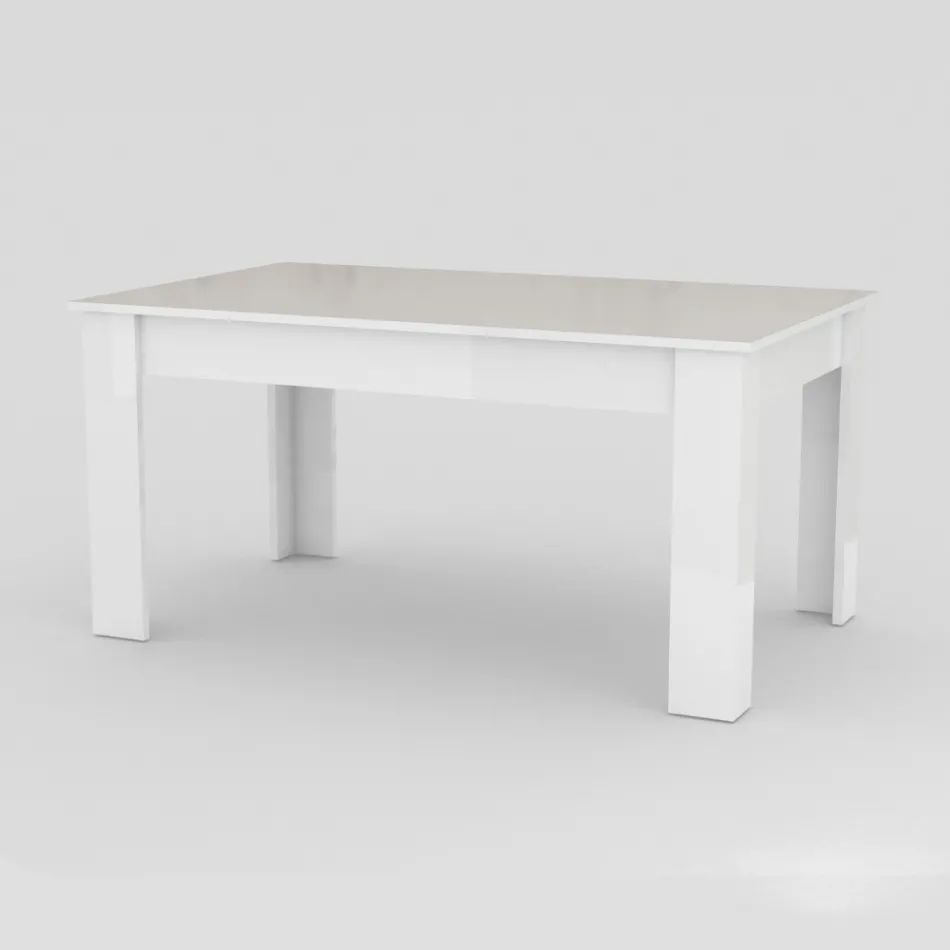 Mesa de Jantar Design Extensível até 210 cm em Madeira Sustentável - Perro Viadurini