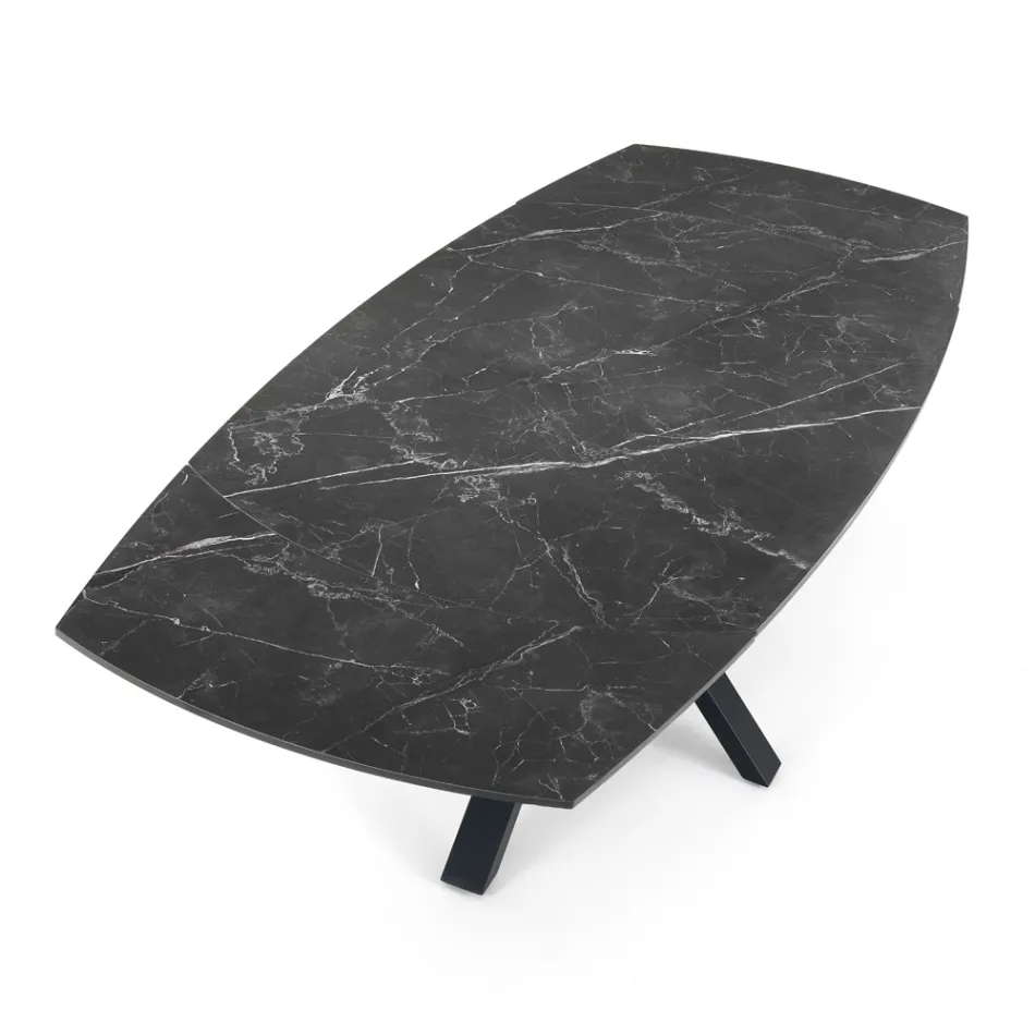 Mesa extensível até 210 cm em aço e cerâmica - Bavosa Viadurini