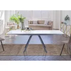 Mesa Extensível até 210 cm em Aço Cinza e Cerâmica - Canario Viadurini