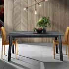 Mesa Extensível até 220 cm com Base em Faia Grafite Made in Italy - Toles Viadurini