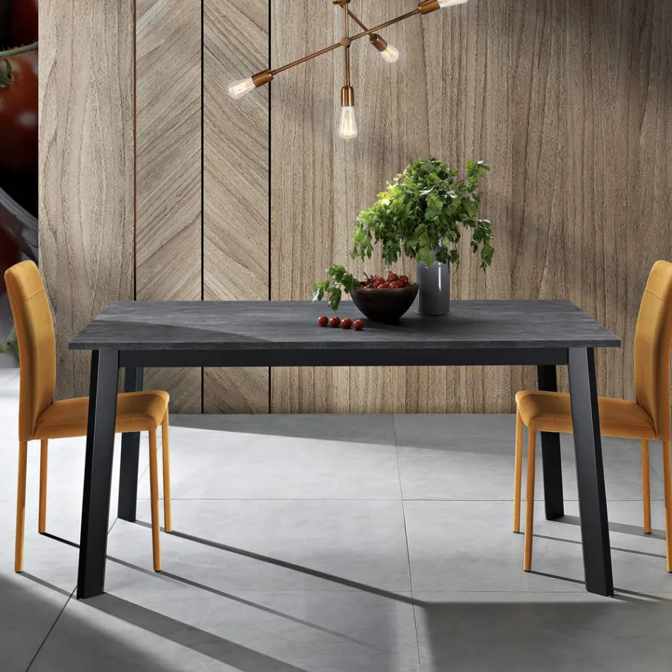Mesa Extensível até 220 cm com Base em Faia Grafite Made in Italy - Toles Viadurini