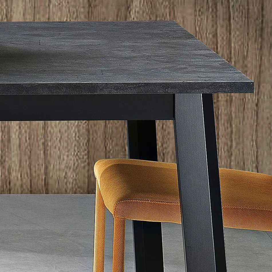 Mesa Extensível até 220 cm com Base em Faia Grafite Made in Italy - Toles Viadurini