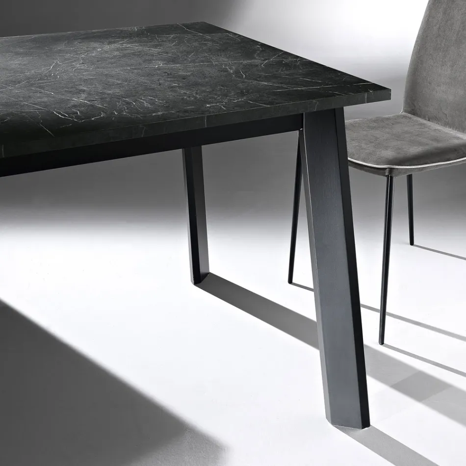 Mesa Extensível até 220 cm com Base em Faia Grafite Made in Italy - Toles Viadurini