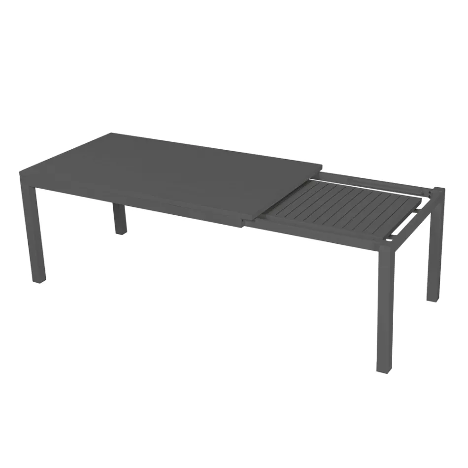 Mesa extensível 220 cm em alumínio antracite para o jardim - Scissors Viadurini