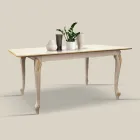 Mesa Extensível até 220 cm em Madeira Branca e Dourada Made in Italy - Luxo Viadurini
