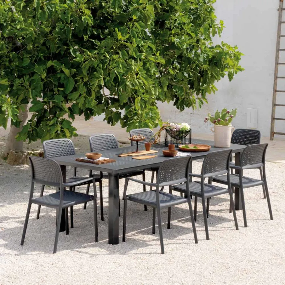 Mesa extensível até 220 cm em Polipropileno e Alumínio - Almofada Viadurini