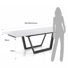 Mesa Extensível até 240 cm em Aço Cinza - Bonito Viadurini