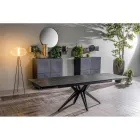 Mesa extensível até 240 cm em cerâmica e base metálica - Bouquet Viadurini