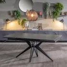Mesa extensível até 240 cm em cerâmica e base metálica - Bouquet Viadurini