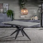 Mesa extensível até 240 cm em cerâmica e base metálica - Bouquet Viadurini