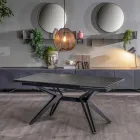 Mesa extensível até 240 cm em cerâmica e metal - Bouquet Viadurini