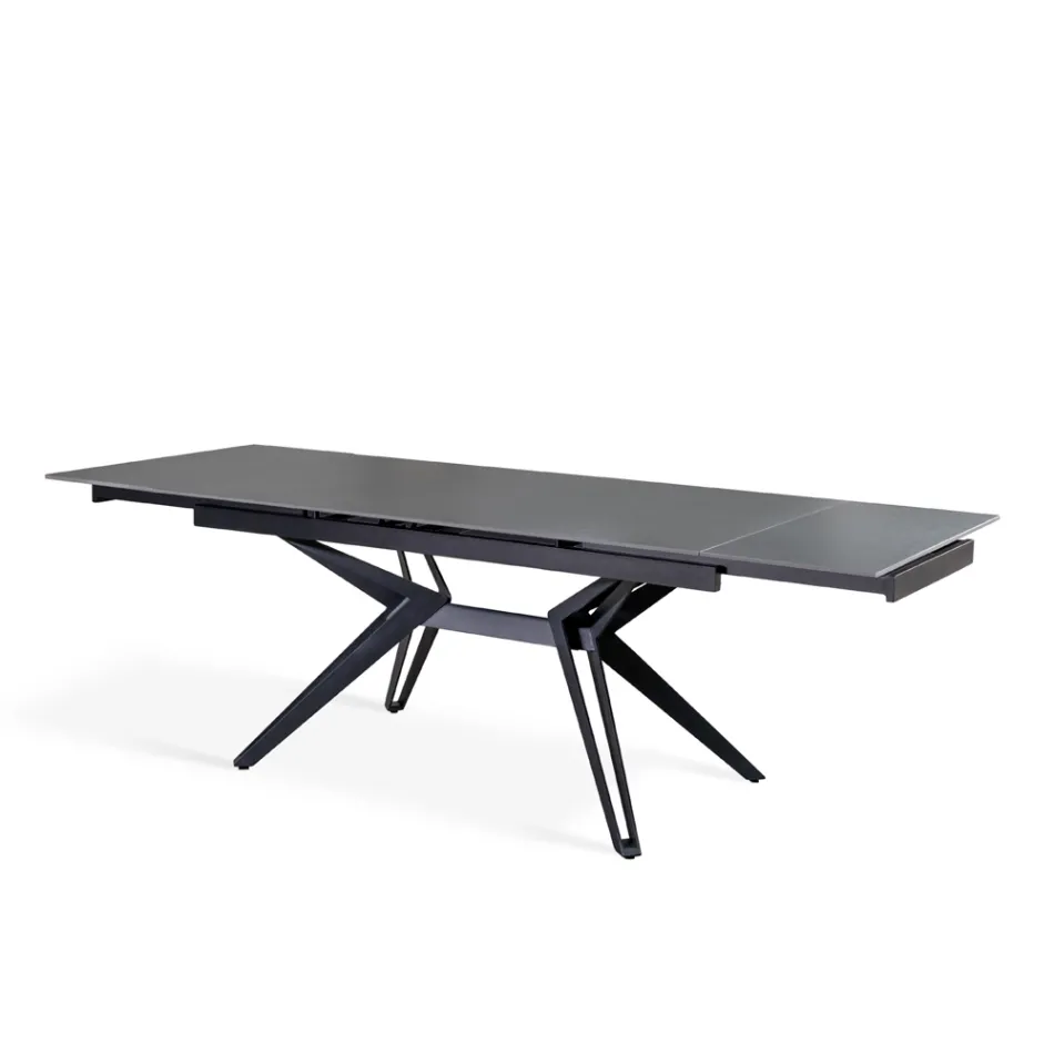 Mesa extensível até 240 cm em cerâmica e metal - Bouquet Viadurini