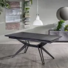 Mesa extensível até 240 cm em cerâmica e metal - Bouquet Viadurini