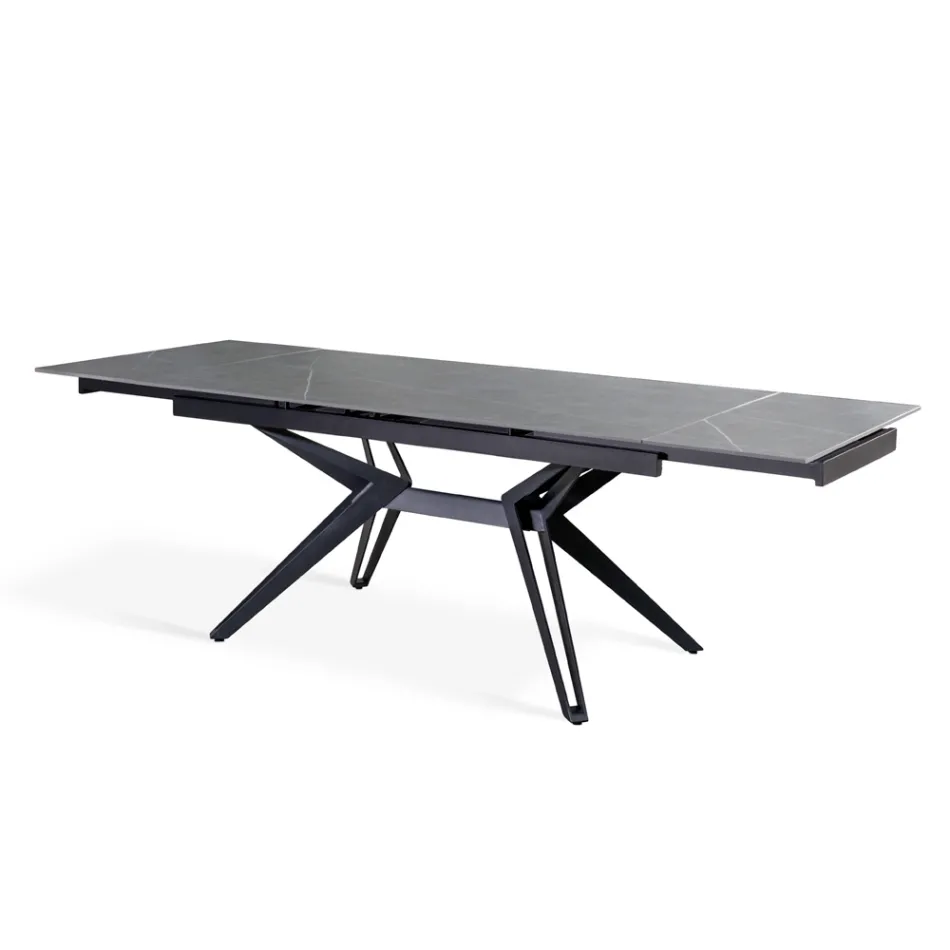 Mesa extensível até 240 cm em cerâmica e metal - Bouquet Viadurini
