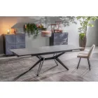 Mesa extensível até 240 cm em cerâmica e metal - Bouquet Viadurini