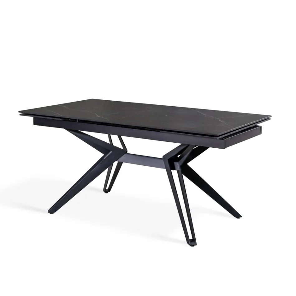 Mesa extensível até 240 cm em cerâmica e metal - Bouquet Viadurini