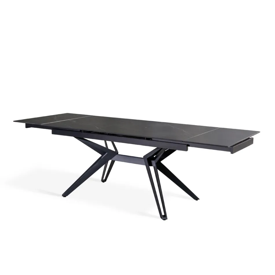 Mesa extensível até 240 cm em cerâmica e metal - Bouquet Viadurini